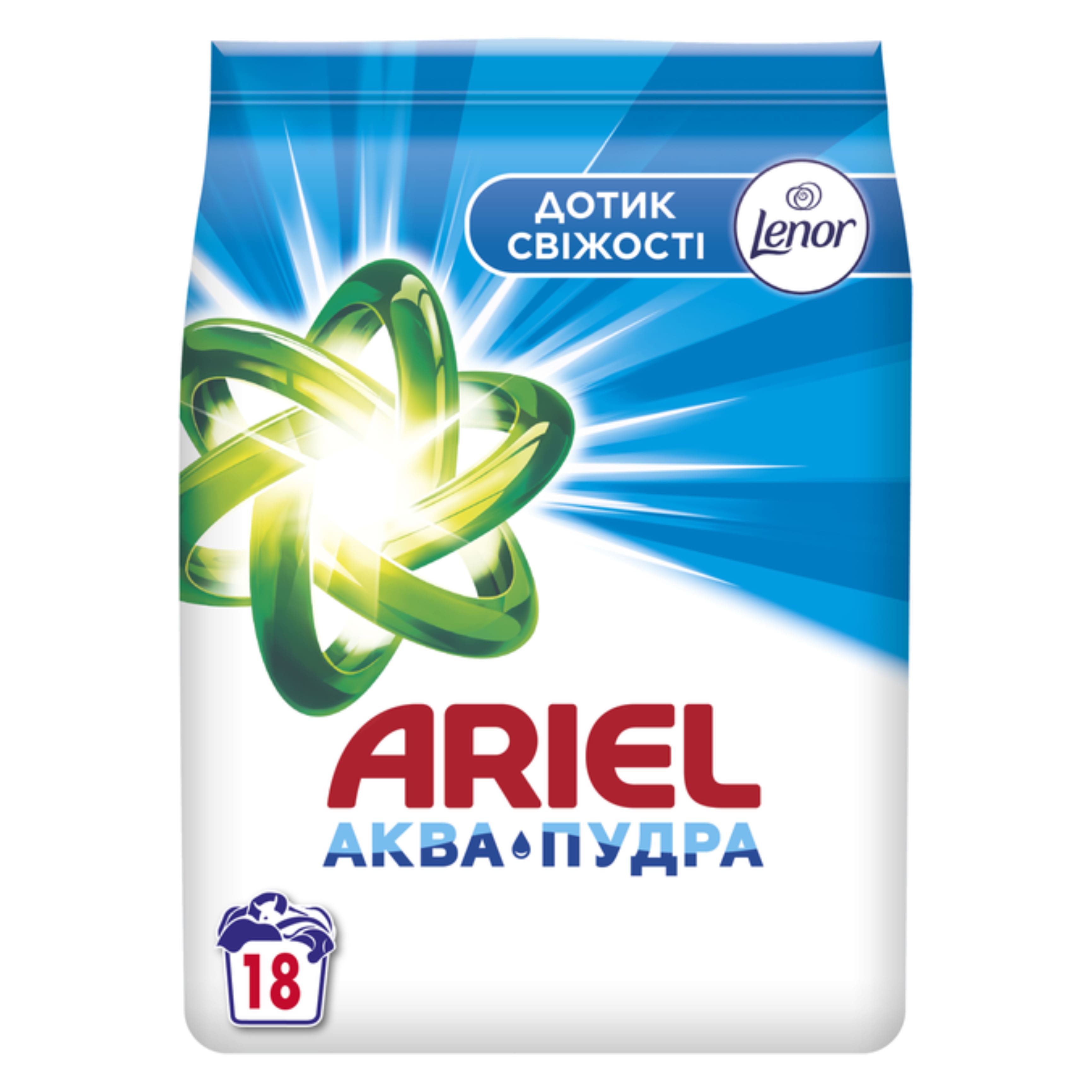 Порошок пральний ARIEL Автомат Аква-Пудра Дотик свіжості Lenor 2,7кг